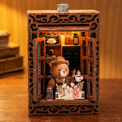 Bear Coffee Shop DIY Book Nook